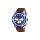 Henley Mens Multi Eye Blue Dial With Brown Sports Large Leather Strap Watch H02219.26